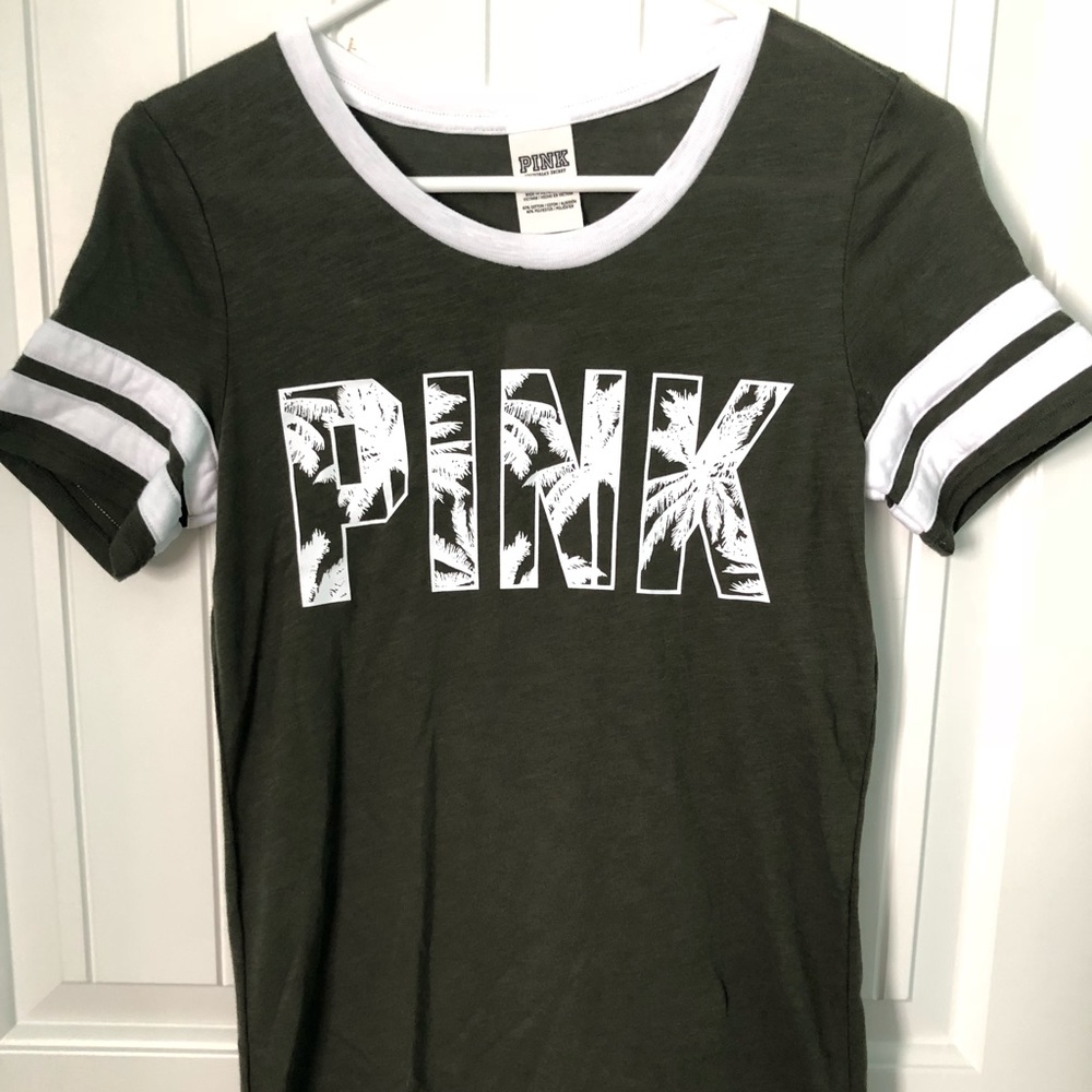 Victoria’s Secret Pink olive green t-shirt